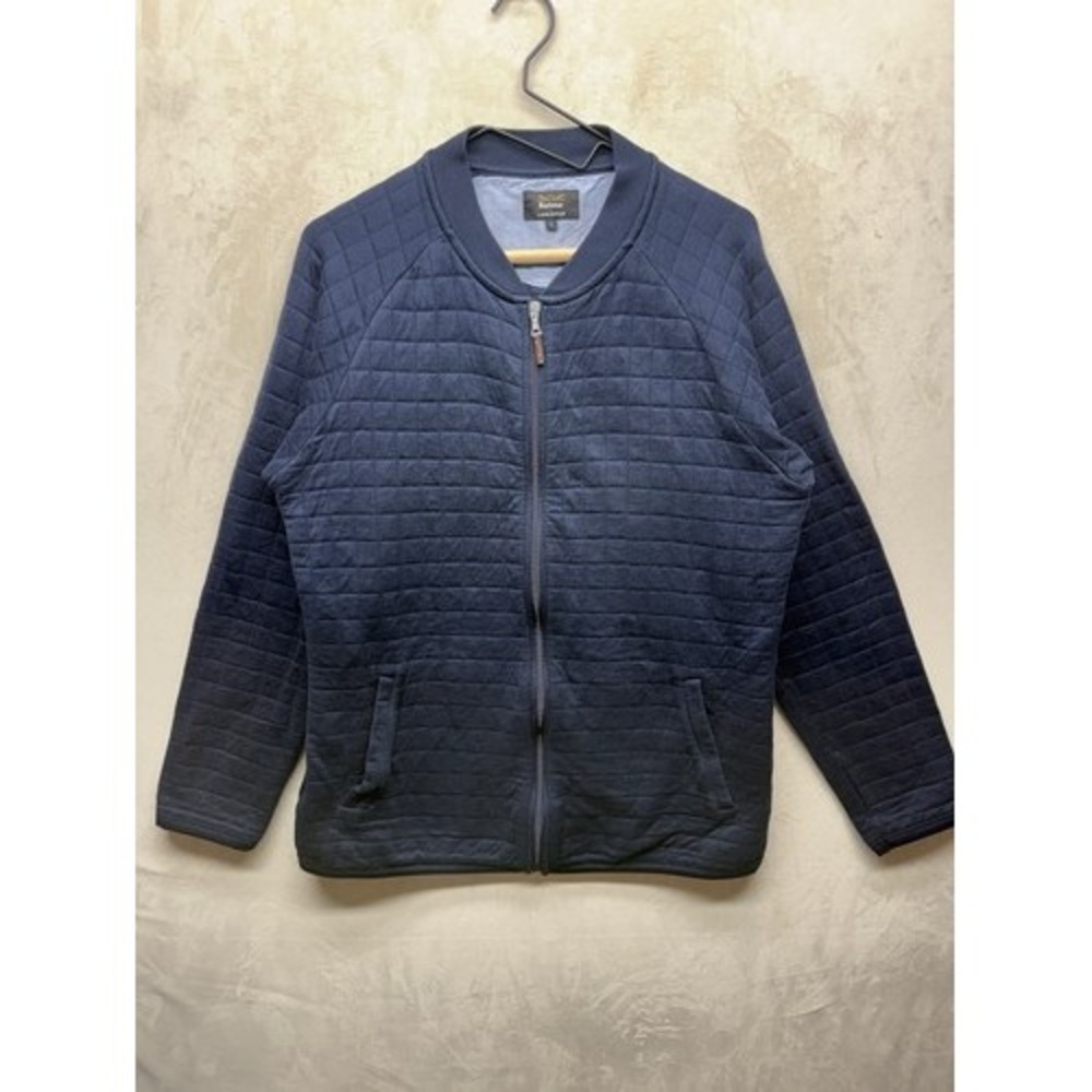 Barbour Jacket Mens Large Land Rover Tread Full Zip Through Cardigan Navy Blue